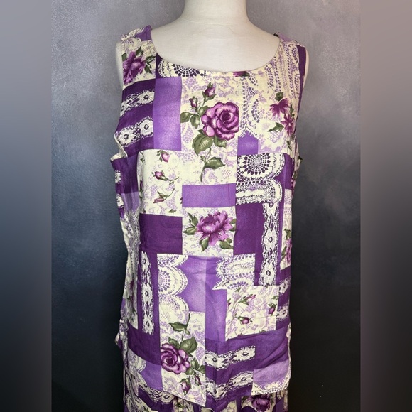 Vintage Lacy Afternoon 3-Piece Set Reversible Top NWT Pockets Skirt - Picture 5 of 16